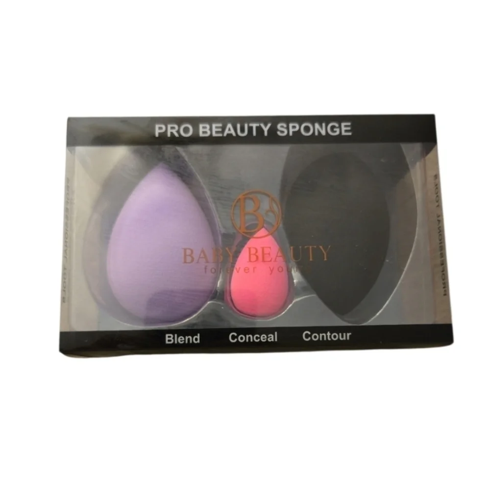 NIP Baby Beauty Forever Young Pro Beauty Sponge Set Blend Conceal Contour New